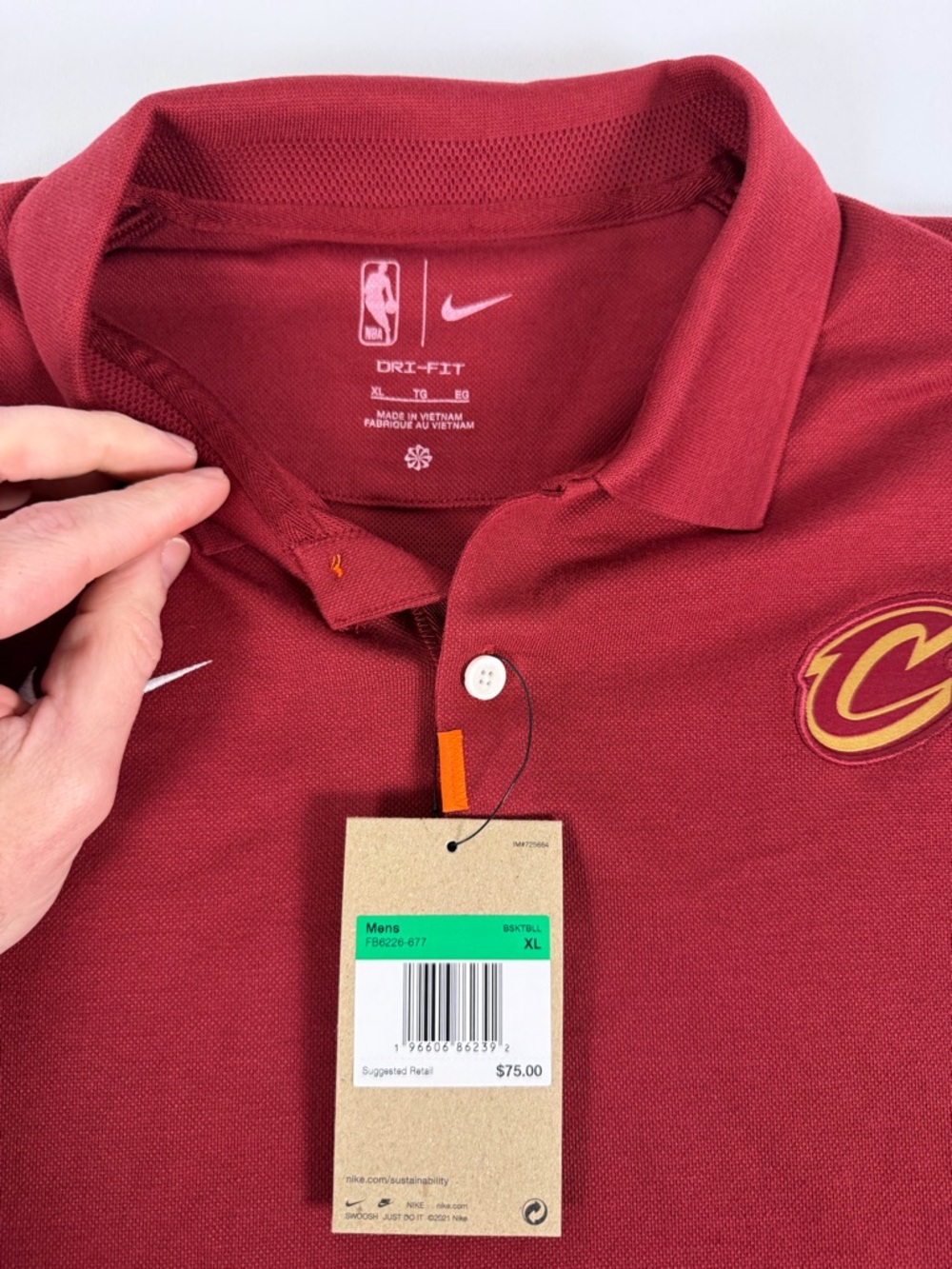 Nike Cleveland Cavaliers Maroon Polo Shirt - Picture 3 of 7